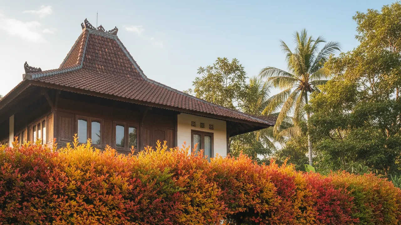 Pagar rumah tinggi dari Berberis thunbergii(Gemini AI)