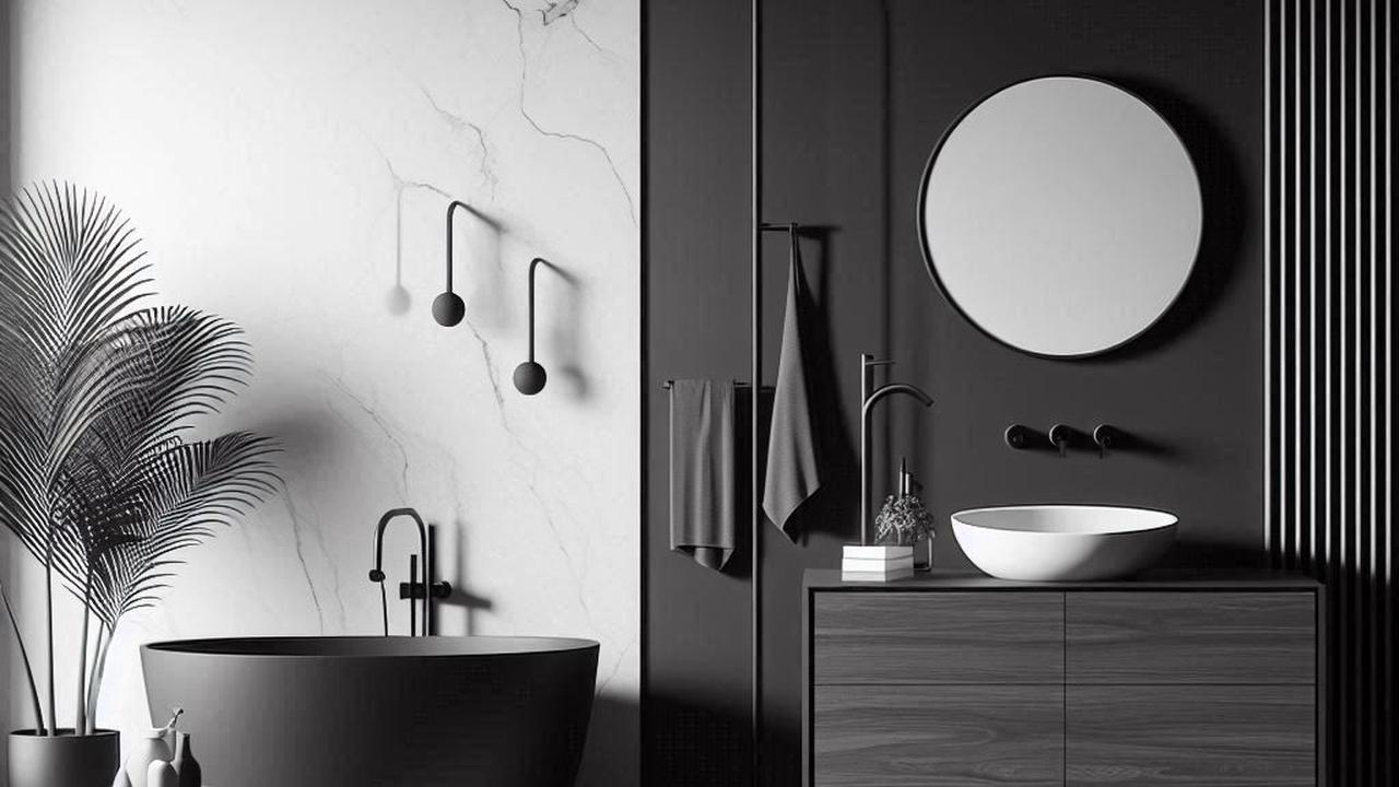 Desain Kamar Mandi Hitam Putih