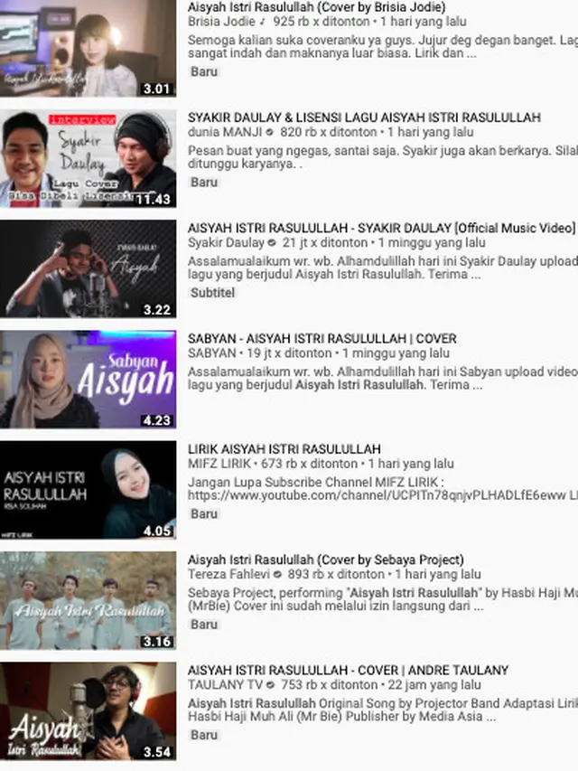 Lagu Aisyah Istri Rasulullah