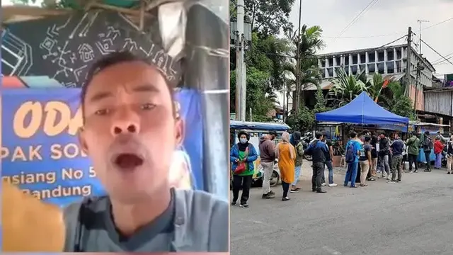 Viral Odading Mang Oleh, Antrean Pembeli Mengular Sampai Dijaga Polisi