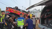 Kronologi Bus Adhi Prima Terbalik di Mesuji, Sopirnya Kabur