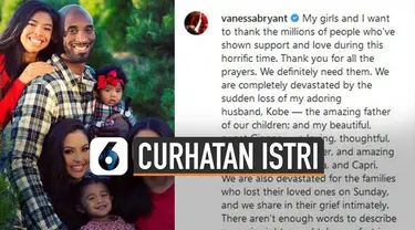 Istri Kobe Bryant, Vanessa Bryant buka suara soal kematian suami dan anaknya.