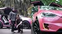 Hadiah Kelahiran Baby A, Ini 7 Potret Mobil Tesla Serba Pink Atta dan Aurel (Sumber: Instagram/attahalilintar,platinumbanjarmasin)