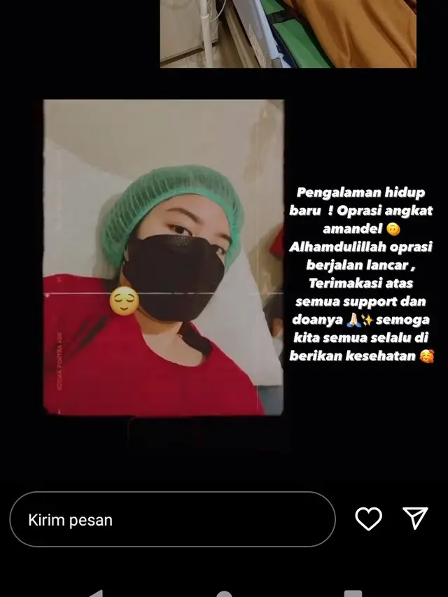 Ochi Rosdiana usai jalani operasi (Foto: Instagram @ochi24)