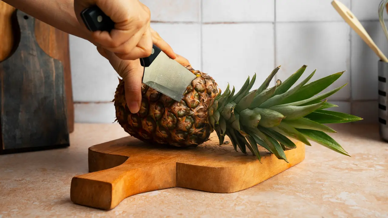 Cutting a Pineapple