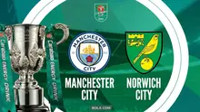 Ilustrasi Manchester City Vs Norwich, Carabao Cup. (Bola.com/AI)