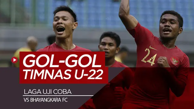 Berita video momen gol-gol Timnas Indonesia U-22 ke gawang Bhayangkara FC dalam laga uji coba di Stadion Patriot, Bekasi, Rabu (6/2/2019).