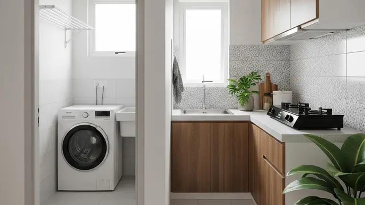 9 Model Dapur Mungil 1,5x2 Meter Rumah Type 21 yang Menyatu dengan Ruang Laundry