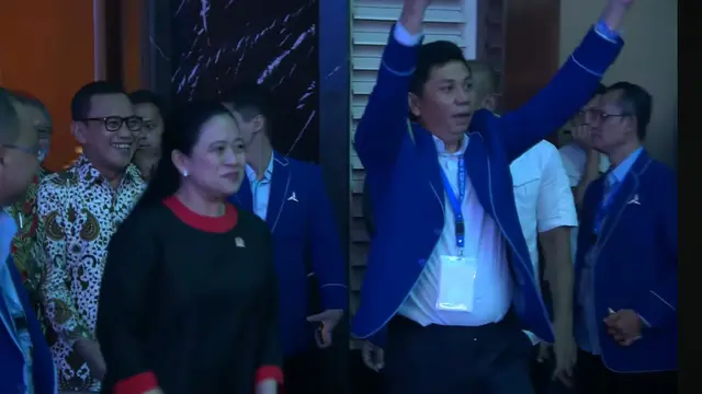 Ketua DPP PDIP Puan Maharani menghadiri penutupan Kongres VI Partai Demokrat di Hotel Ritz Carlton Pasific Place Jakarta Selatan, Selasa (25/2/2025).