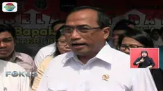Menhub Budi Karya Sumadi tiba di Kantor Satuan Pelaksana Adminsitrasi Surat Izin Mengemudi (SIM) di Jalan Daan Mogot, Jakarta Barat.