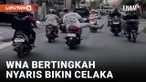 Kacau! Bule Naik Motor Ugal-ugalan Nyaris Celakakan Pemotor di Bali