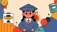 Ilustrasi kelulusan sekolah, lulus, wisuda. (Image by freepik)