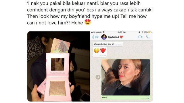 Viral pria hadiahkan make up untuk pacar