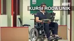 Dengan raut wajah tersenyum pengguna dapat menghentikan laju kursi roda.
