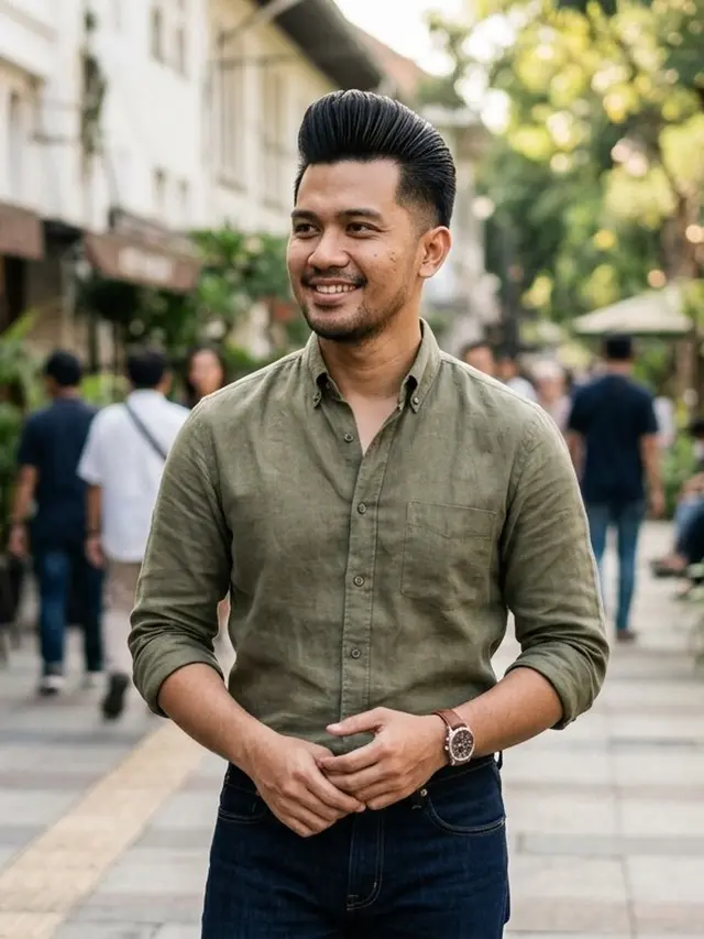 Model Rambut Pria Diamond Face (Foto: Gemini AI)