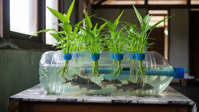 Tanaman Kangkung dan Ikan Lele untuk Aquaponik Galon Bekas