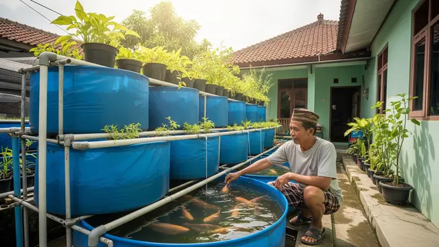 Kolam Terpal Bertingkat untuk Ikan Gurame