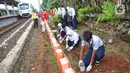 Kegiatan tersebut juga menjadi rangkaian perayaan Hari Ulang Tahun ke-16 KAI Commuter. (Liputan6.com/Angga Yuniar)