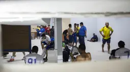 Suasana ruang ganti dari Persib jelang laga uji coba melawan PS Polri. (Bola.com/Vitalis Yogi Trisna)
