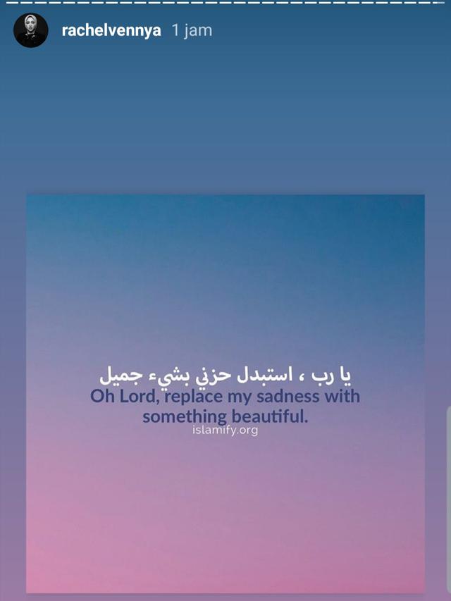 Unggahan Rachel Vennya. (Foto: Instagram @rachelvennya)