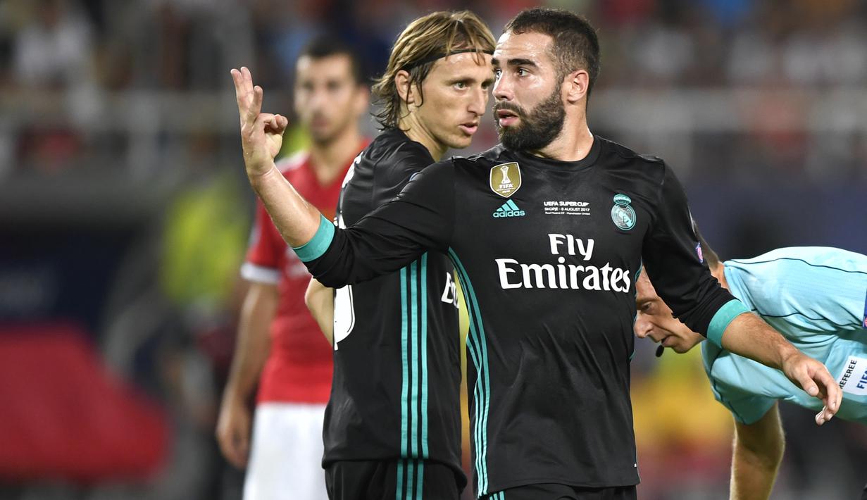 Dani Carvajal bernasib sama dengan rekannya Isco, Dani akan memperpanjang kontrak bersama Los Blancos hingga 2022. (AFP/Dimitar Dilkoff)