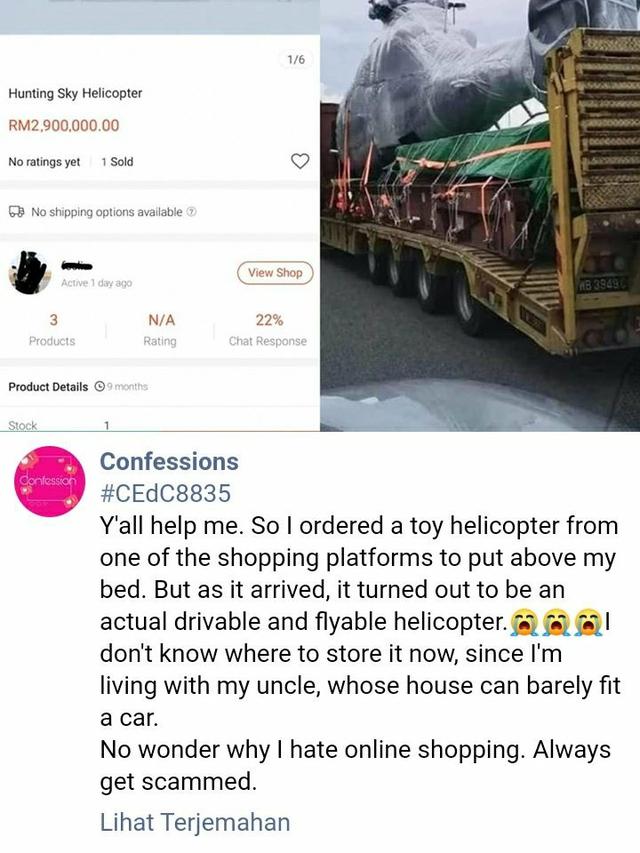 Dikira Pesan Mainan, Pria Ini Terkejut saat Datang Justru Helikopter Asli