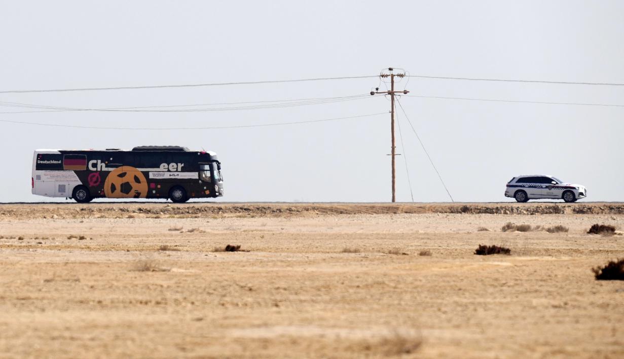 Timnas Jerman harus pulang terlebih dulu meninggalkan Qatar usai gagal lolos ke babak 16 besar Piala Dunia 2022.  (AP/Matthias Schrader)