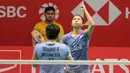 Greysia Polii/Apriyani Rahayu melaju ke semifanal usai kalahkan  Chae Yoo-jung/Hye Rin-kim pada ajang Daihatsu Indonesia Master 2018 Kamis (26/1/2018). Greysia/Apriyani menang 21-16,21-15 (Bola.com/Nick Hanoatubun)