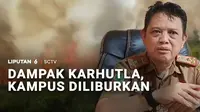 Kebakaran hutan juga masih terjadi. Di wilayah Kalimantan, aktivitas perkuliahan diliburkan menyusul kebakaran yang melalap lahan sekitar kampus.
