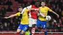 Sepuluh menit berselang, giliran Nicolas Pepe yang menggandakan keunggulan Arsenal. Hasil kerjasama satu-dua dengan Soares berhasil menembus pertahanan Sunderland dan berbuah gol. (AFP/Glyn Kirk)