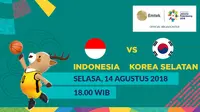 Jadwal bola basket putra Asian Games 2018, Indonesia vs Korea Selatan. (Bola.com/Dody Iryawan)