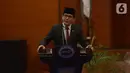 Menteri Pariwisata dan Ekonomi Kreatif, Wishnutama Kusbandio menyampaikan sambutan saat acara serah terima jabatan di Gedung Kemenpar, Jakarta, Rabu (23/10/2019). Presiden Joko Widodo resmi melantik Wishnutama menjadi Menparekraf  dalam jajaran Kabinet Indonesia Maju. (merdeka.com/Imam Buhori)