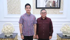 Ketua Umum (Ketum) Partai Solidaritas Indonesia (PSI) Kaesang Pangarep mengunjungi kantor Wali Kota Gorontalo, Marten Taha. (Foto: Istimewa).