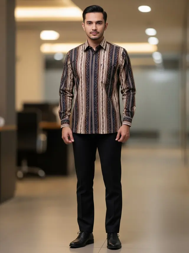 Model Baju Batik Lurik Pria yang Memukau (Image by Gemini AI)