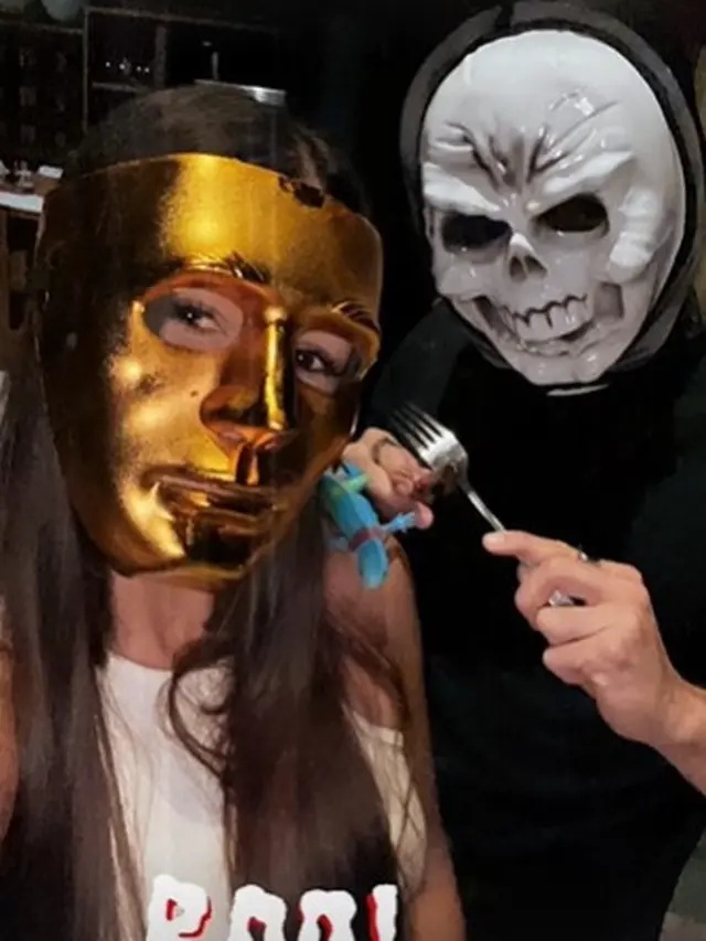 Unggahan Ria Andrews merayakan pesta Halloween bersama Stefan William (Instagram Stories)