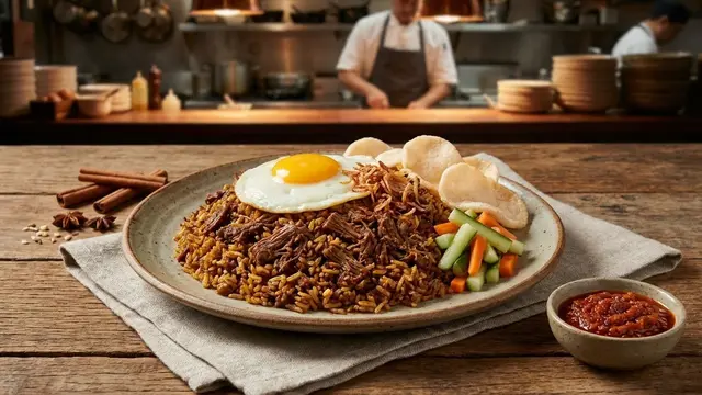 Ilustrasi Nasi Goreng Rendang/Gemini AI