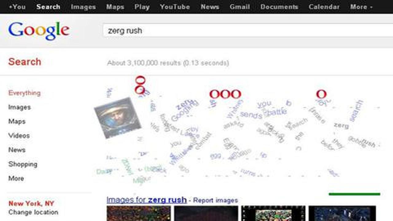 Zerg Rush, 'alien' bulat pemakan tulisan di laman Google