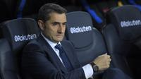 Pelatih Barcelona, Ernesto Valverde, menegaskan pihaknya saat ini hanya ingin fokus melawan Malaga di pentas La Liga, belum memikirkan laga melawan Chelsea. (AFP/Lluis Gene)