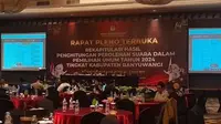 Proses rekapitulasi suara Pemilu 2024 Kabupaten Banyuwangi molor (Istimewa)