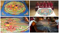 Mandala, lukisan pasir warna-warni simbol spiritual umat Hindu dan Buddha. (Amusing Planet)