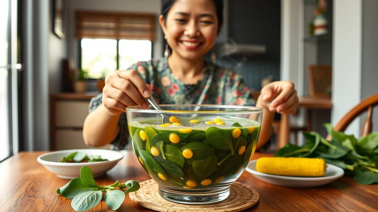 resep sayur bening bayam jagung