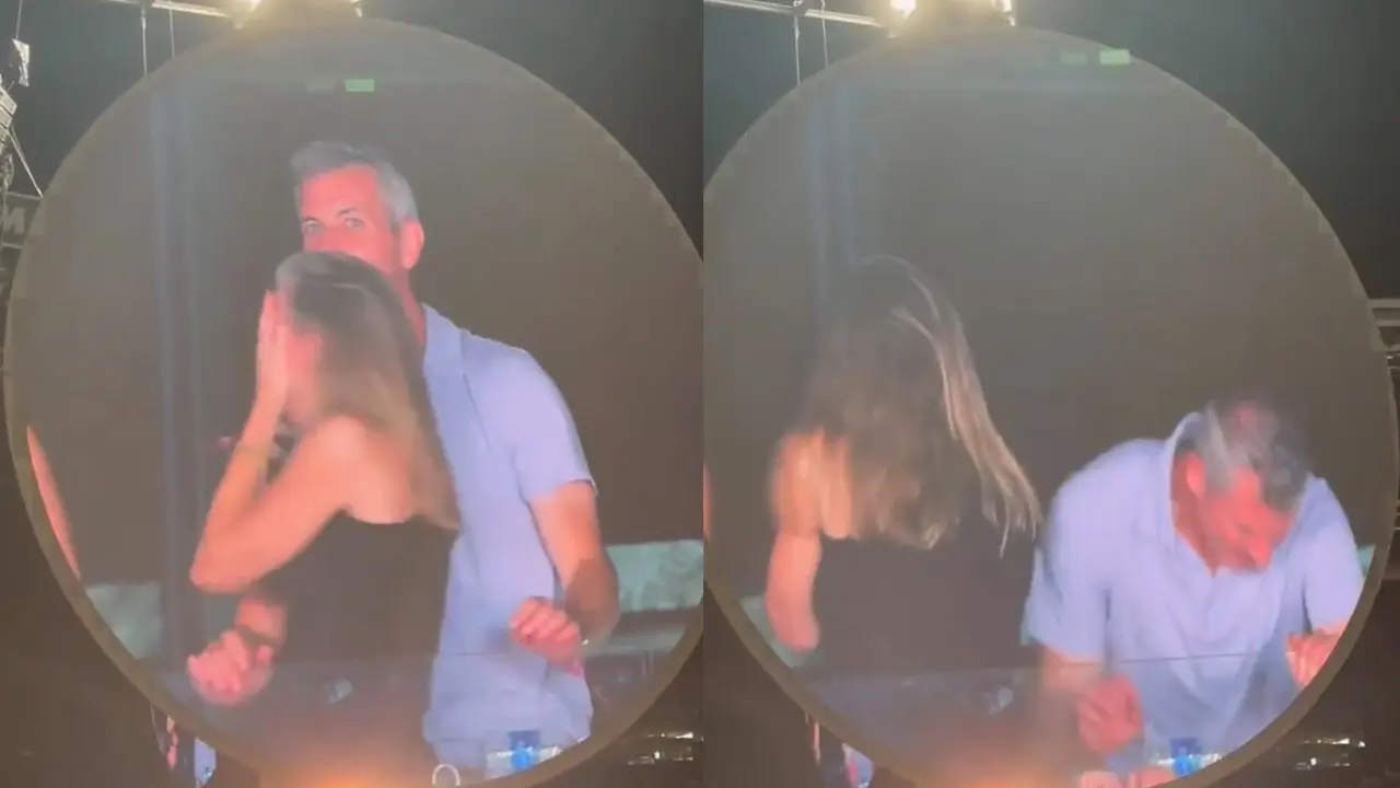 Pasangan viral dalam konser Coldplay. (via X)