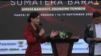 Anggota Dewan Komisioner Otoritas Jasa Keuangan bidang Edukasi dan Perlindungan Konsumen Friderica Widyasari Dewi dalam penutupan Gernas Bangga Buatan Indonesia Sumatera Barat, Jumat (16/9/2022).