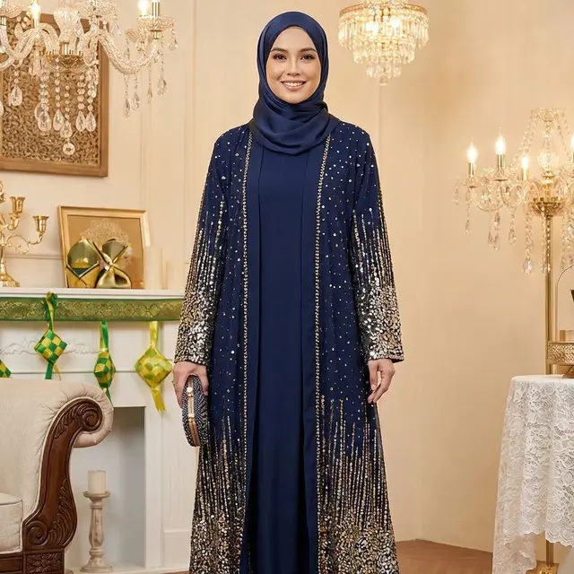 Model Set Abaya dan Inner Dress untuk Lebaran 2026