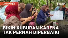 Jalan Tak Kunjung Diperbaiki, Emak-emak Bangun Kuburan
