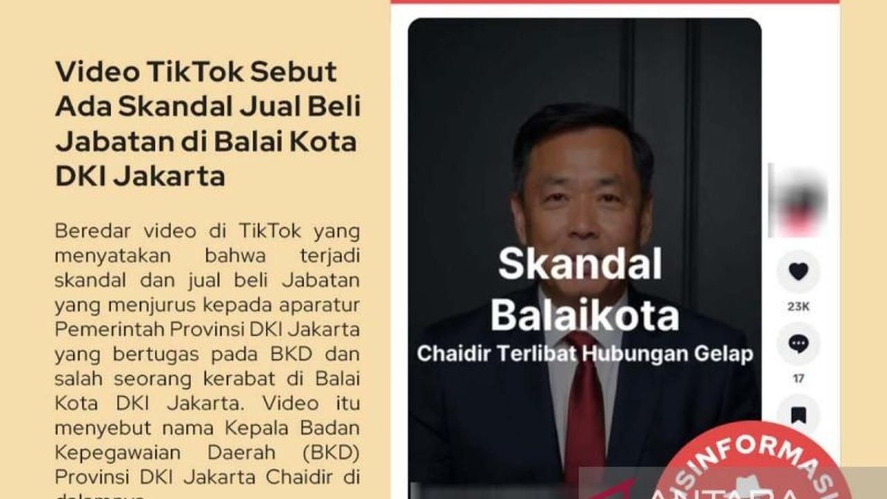 Hoaks Jual Beli Jabatan Pemprov DKI Beredar, Kepala BKD Chaidir Akan Tempuh Jalur Hukum