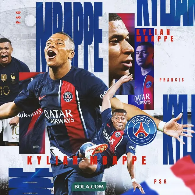PSG - Ilustrasi Kylian Mbappe