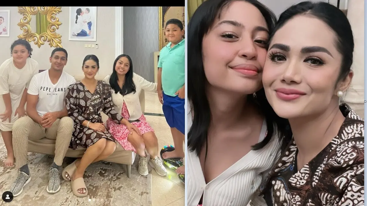 Krisdayanti berkumpul dengan Dillah Daesslow dan Athalia Lemos, anak Raul Lemos (Foto: Instagram @krisdayantilemos)