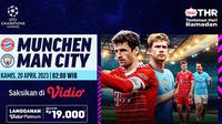 Siaran Langsung Liga Champions : Bayern Munchen Vs Manchester City di Vidio. (Sumber : dok. vidio.com)