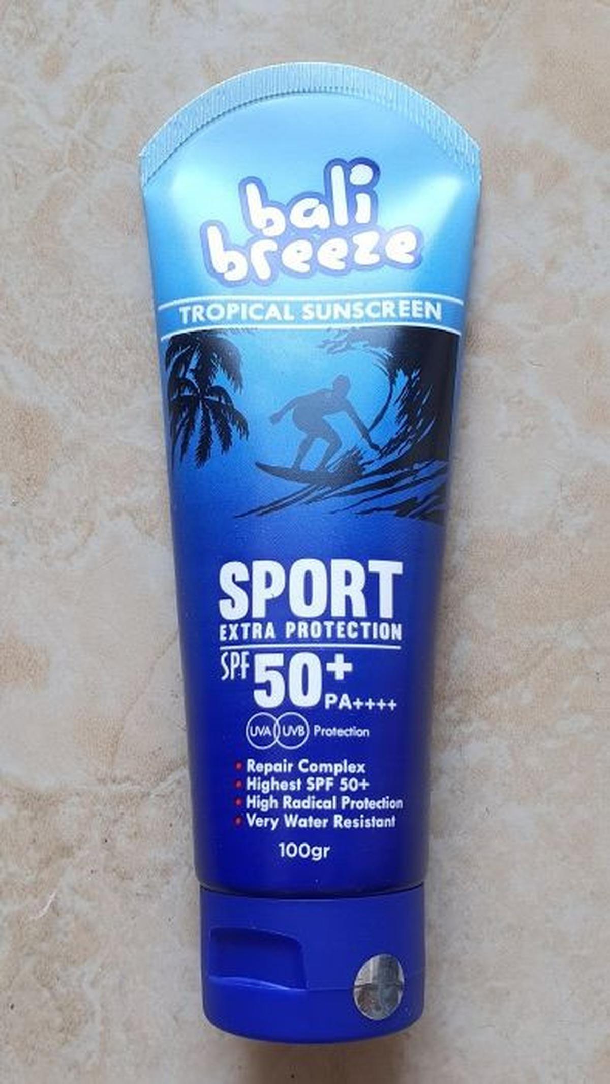 10. Bali Breeze Tropical Sunscreen SPORT SPF 125 PA ++++<br>